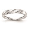 14K White Gold AA Quality 1/20 carat Diamond Trio Complete Ladies Wedding Band