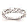 14K White Gold AA Quality 1/8 carat Diamond Trio Complete Ladies Wedding Band