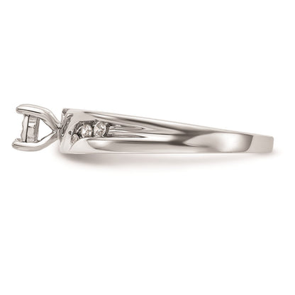 14K White Gold AA Quality 1/8 carat Diamond Trio Complete Engagement Ring
