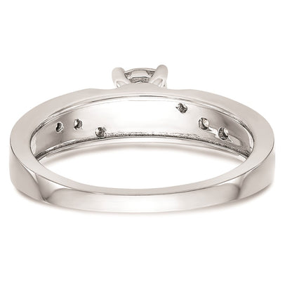 14K White Gold AA Quality 1/8 carat Diamond Trio Complete Engagement Ring