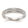 14K White Gold AA Quality 1/10 carat Diamond Trio Complete Ladies Wedding Band
