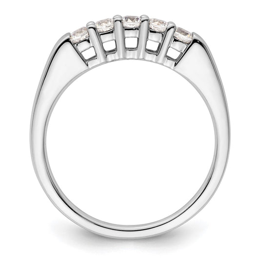 14K White Gold 5-Stone Shared Prong (Holds 5-2.5mm Round) Diamond Band Mounting