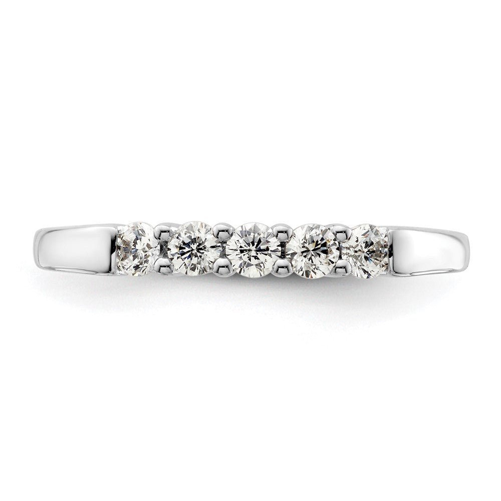 14K White Gold 5-Stone Shared Prong (Holds 5-2.5mm Round) Diamond Band Mounting