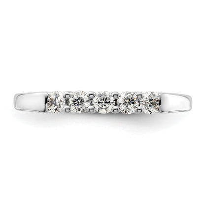 14K White Gold 5-Stone Shared Prong (Holds 5-2.5mm Round) Diamond Band Mounting