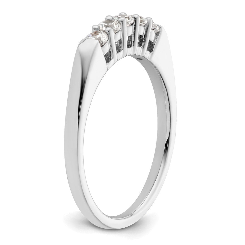 14K White Gold 5-Stone Shared Prong (Holds 5-2.5mm Round) Diamond Band Mounting