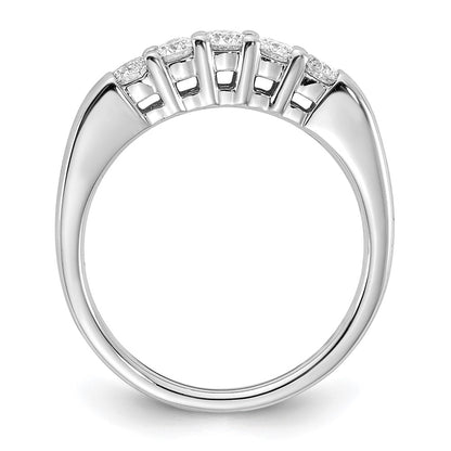 14k White Gold 1/2 carat Lab Grown Diamond VS/SI+ G+ Five Stone Complete Fashion Band