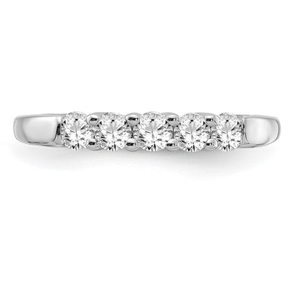 14k White Gold 1/2 carat Lab Grown Diamond VS/SI+ G+ Five Stone Complete Fashion Band