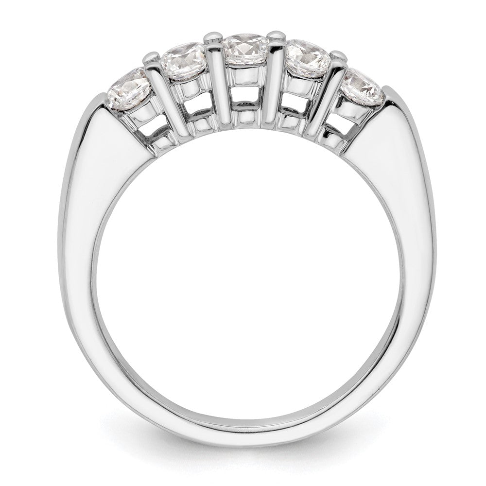 14K White Gold 5-Stone Shared Prong (Holds 5-3.4mm Round) Diamond Band Mounting