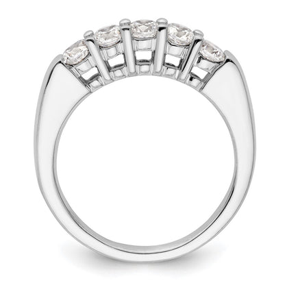 14K White Gold 5-Stone Shared Prong (Holds 5-3.4mm Round) Diamond Band Mounting
