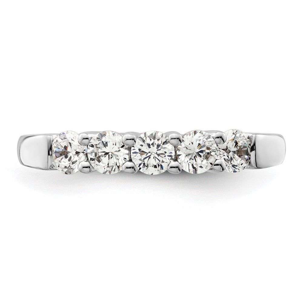 14K White Gold 5-Stone Shared Prong (Holds 5-3.4mm Round) Diamond Band Mounting
