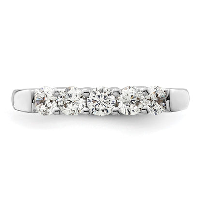 14K White Gold 5-Stone Shared Prong (Holds 5-3.4mm Round) Diamond Band Mounting