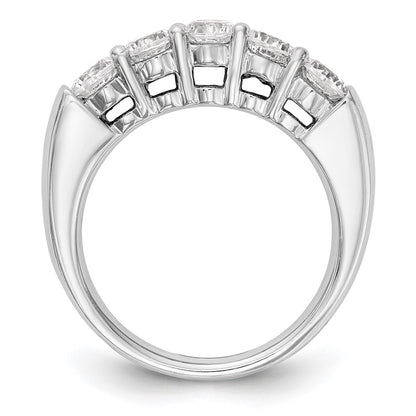 14K White Gold 5-Stone Shared Prong (Holds 5-3.8mm Round) Diamond Band Mounting