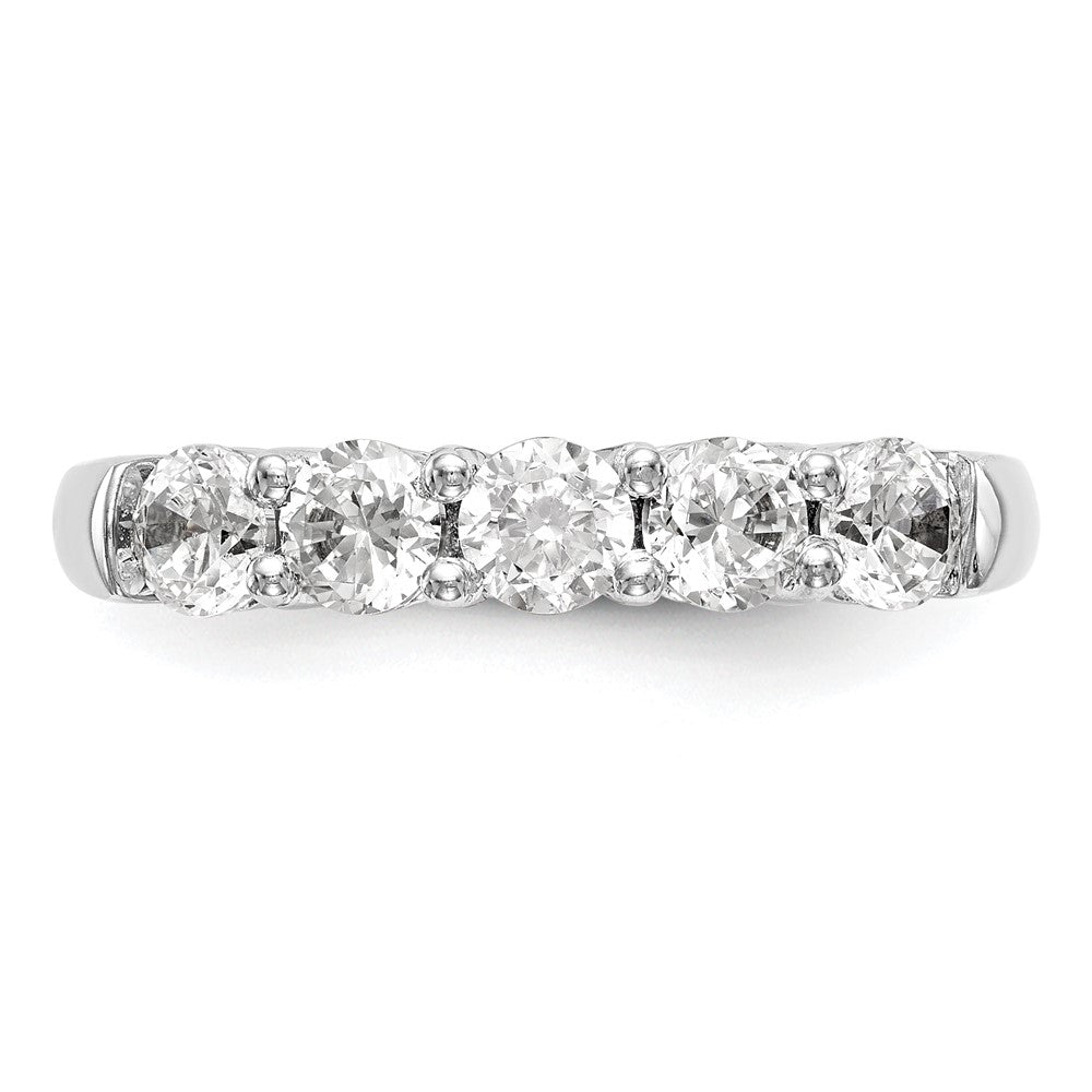 14K White Gold 5-Stone Shared Prong (Holds 5-3.8mm Round) Diamond Band Mounting