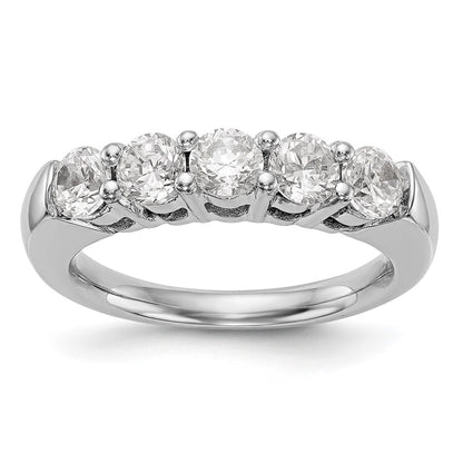 14K White Gold 5-Stone Shared Prong (Holds 5-3.8mm Round) Diamond Band Mounting