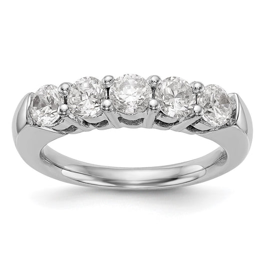 14K White Gold 5-Stone Shared Prong (Holds 5-3.8mm Round) Diamond Band Mounting