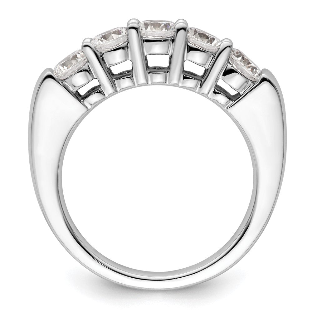 14K White Gold 5-Stone Shared Prong 1.5 carat Round Complete Diamond Band