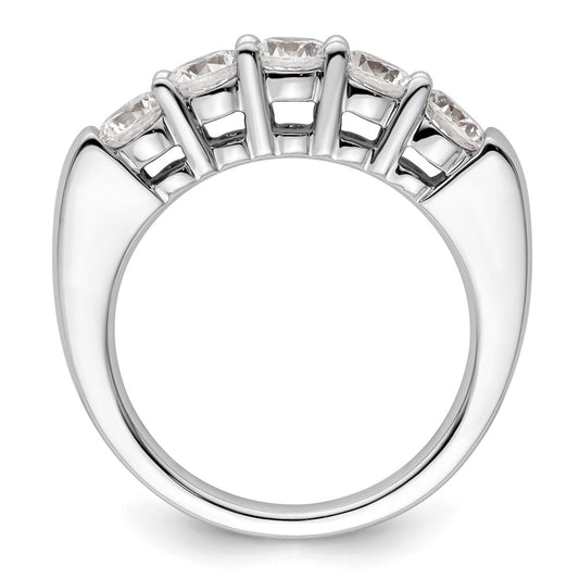 14K White Gold 5-Stone Shared Prong 1.5 carat Round Complete Diamond Band