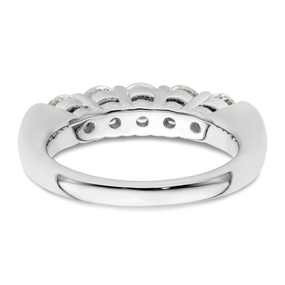 14K White Gold 5-Stone Shared Prong (Holds 5-4.3mm Round) Diamond Band Mounting