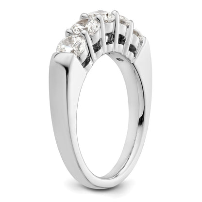 14K White Gold 5-Stone Shared Prong 1.5 carat Round Complete Diamond Band