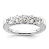 14K White Gold 5-Stone Shared Prong 1.5 carat Round Complete Diamond Band