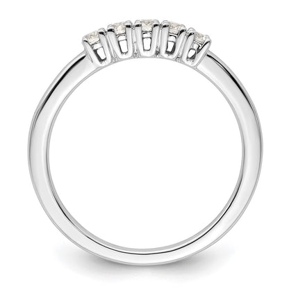 14K White Gold 5-Stone Shared Prong 1/4 carat Round Complete Diamond Band