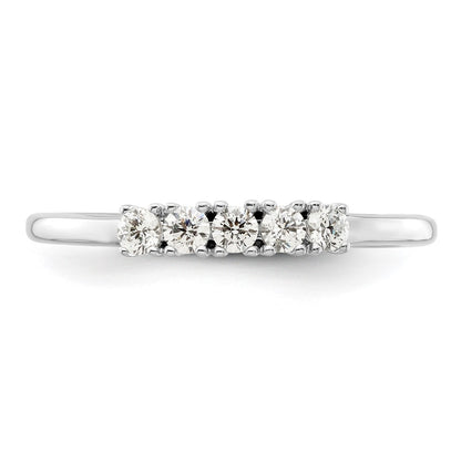14K White Gold 5-Stone Shared Prong 1/4 carat Round Complete Diamond Band