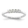 14K White Gold 5-Stone Shared Prong 1/4 carat Round Complete Diamond Band