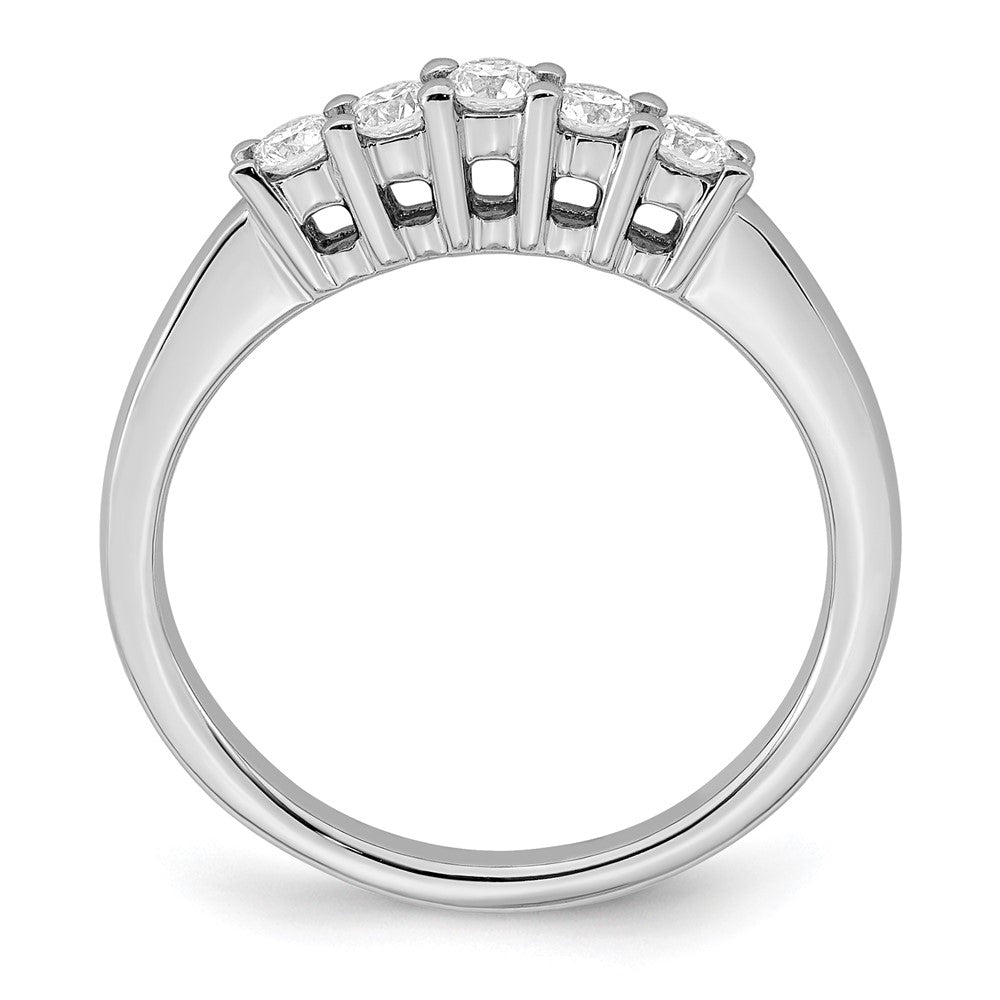 14K White Gold 5-Stone Shared Prong (Holds 5-2.5mm Round) Diamond Band Mounting