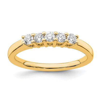 14K Yellow Gold 5-Stone Shared Prong (Holds 5-2.5mm Round) Diamond Band Mounting
