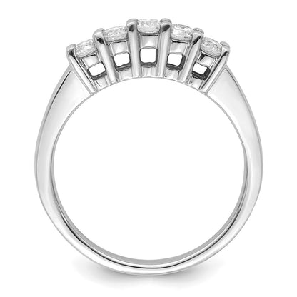 14K White Gold 5-Stone Shared Prong (Holds 5-2.9mm Round) Diamond Band Mounting