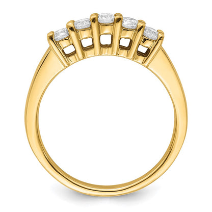 14K Yellow Gold 5-Stone Shared Prong (Holds 5-2.9mm Round) Diamond Band Mounting