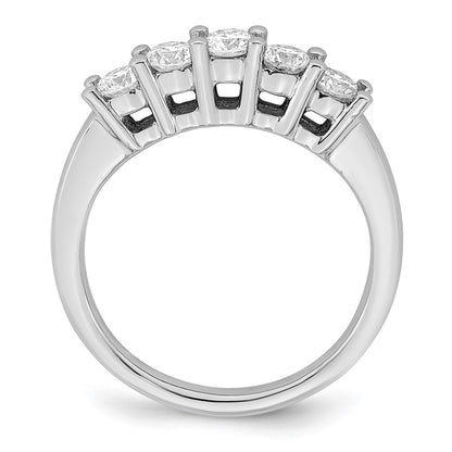 14K White Gold 5-Stone Shared Prong (Holds 5-3.4mm Round) Diamond Band Mounting