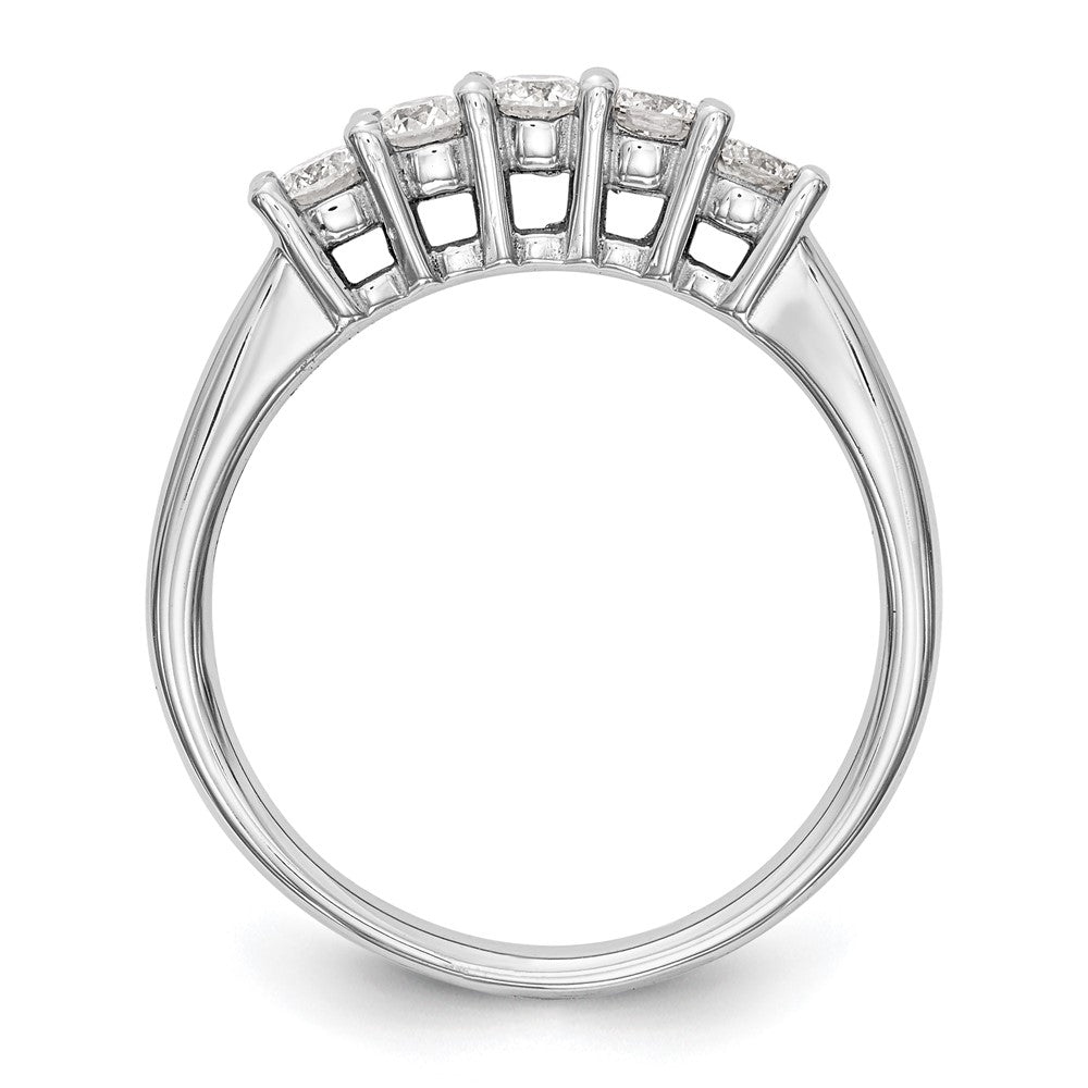 14K White Gold 5-Stone Shared Prong (Holds 5-3.8mm Round) Diamond Band Mounting