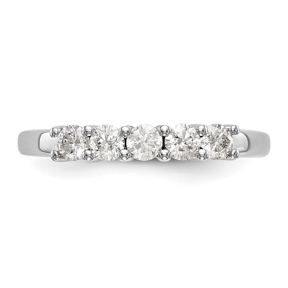 14K White Gold 5-Stone Shared Prong (Holds 5-3.8mm Round) Diamond Band Mounting