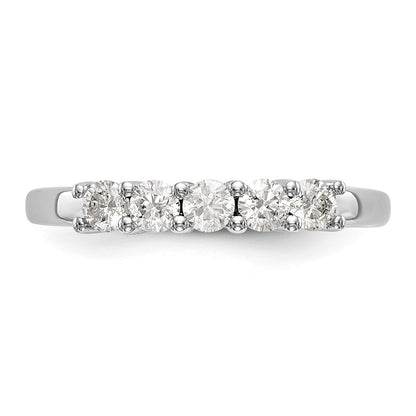 14K White Gold 5-Stone Shared Prong (Holds 5-3.8mm Round) Diamond Band Mounting