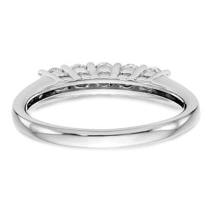 14K White Gold 5-Stone Shared Prong (Holds 5-3.8mm Round) Diamond Band Mounting