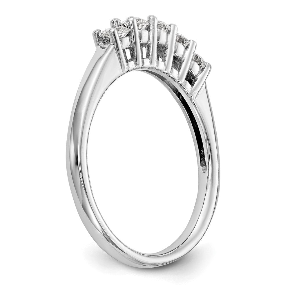 14K White Gold 5-Stone Shared Prong (Holds 5-3.8mm Round) Diamond Band Mounting