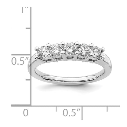 14K White Gold 5-Stone Shared Prong (Holds 5-3.8mm Round) Diamond Band Mounting