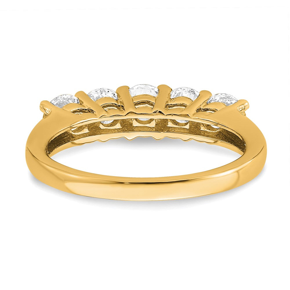 14K Yellow Gold 5-Stone Shared Prong (Holds 5-4.3mm Round) Diamond Band Mounting