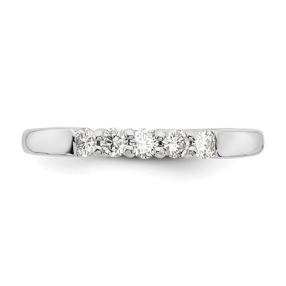 14K White Gold 5-Stone Shared Prong (Holds 5-2.3mm Round) Diamond Band Mounting