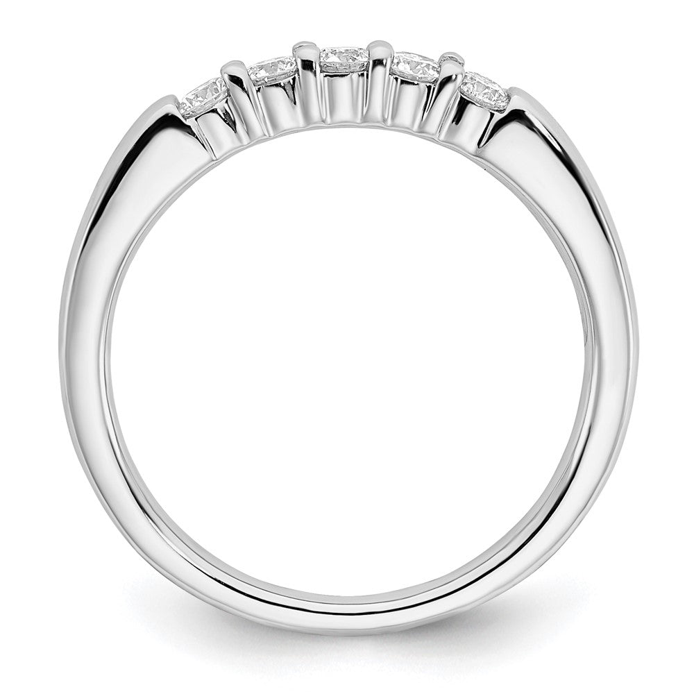 14K White Gold 5-Stone Shared Prong (Holds 5-2.5mm Round) Diamond Band Mounting