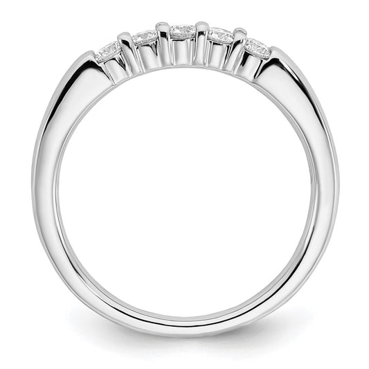 14K White Gold 5-Stone Shared Prong (Holds 5-2.5mm Round) Diamond Band Mounting