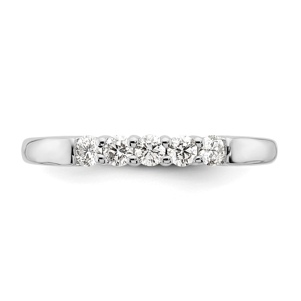 14K White Gold 5-Stone Shared Prong (Holds 5-2.5mm Round) Diamond Band Mounting