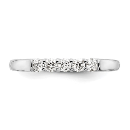 14K White Gold 5-Stone Shared Prong (Holds 5-2.5mm Round) Diamond Band Mounting
