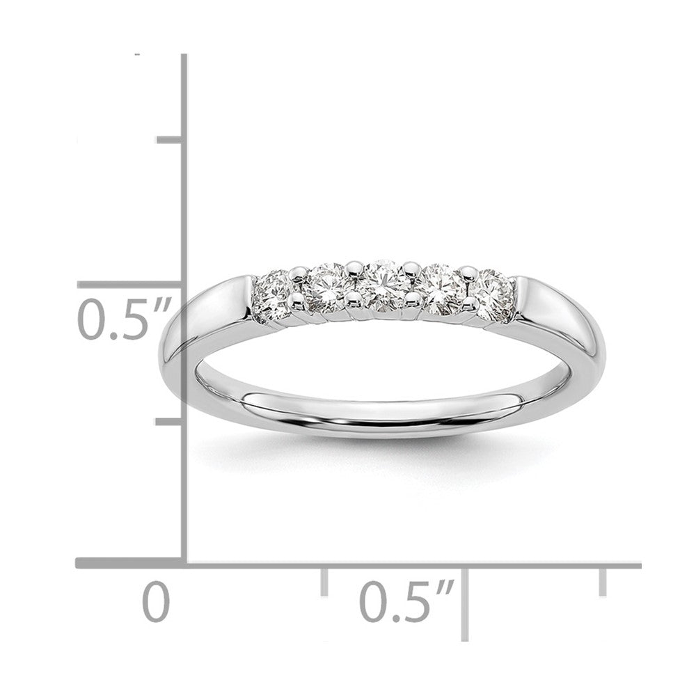 14K White Gold 5-Stone Shared Prong (Holds 5-2.5mm Round) Diamond Band Mounting