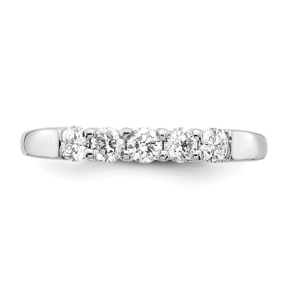 14k White Gold 1/2 carat Lab Grown Diamond VS/SI+ G+ Five Stone Complete Fashion Band