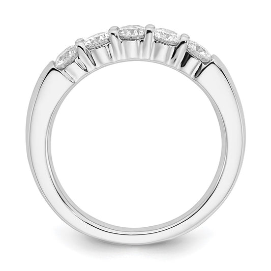 14K White Gold 5-Stone Shared Prong (Holds 5-3.4mm Round) Diamond Band Mounting