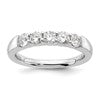 14K White Gold 5-Stone Shared Prong (Holds 5-3.4mm Round) Diamond Band Mounting