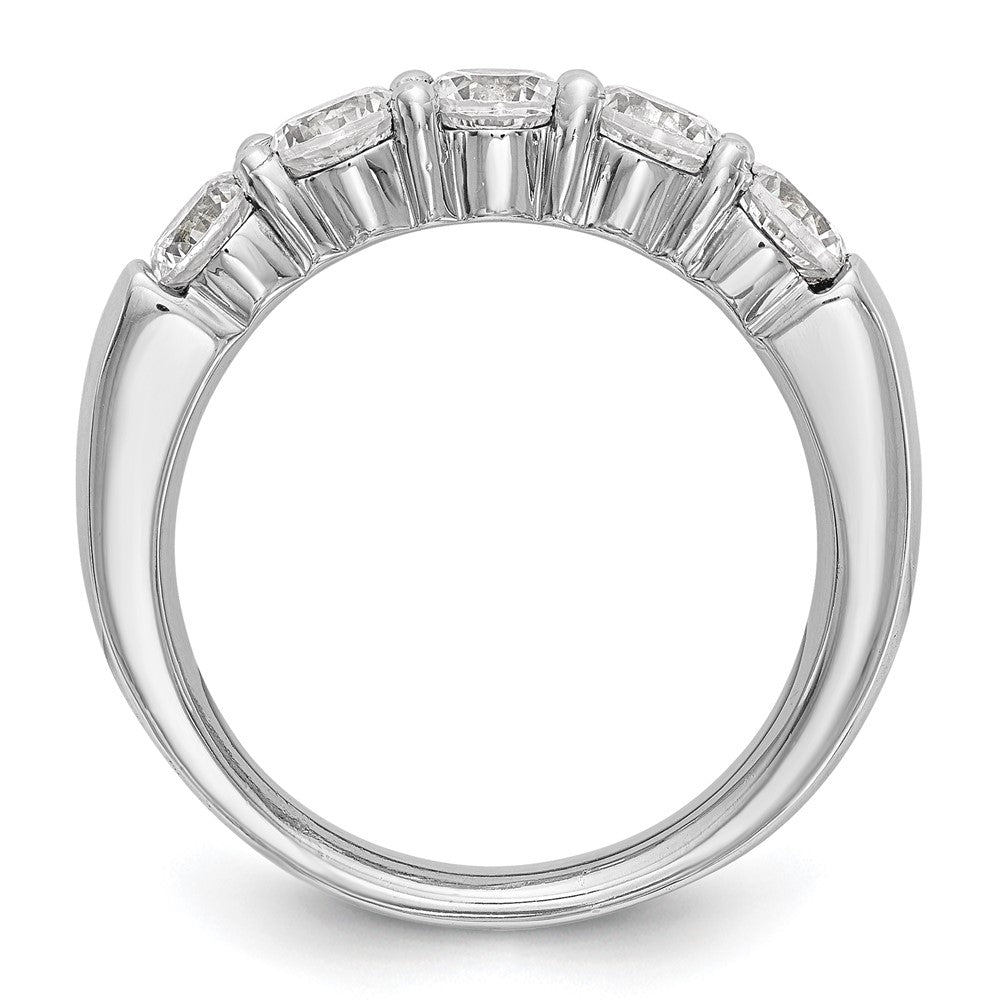 14K White Gold 5-Stone Shared Prong 1 carat Round Complete Diamond Band
