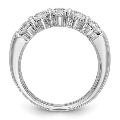 14K White Gold 5-Stone Shared Prong 1 carat Round Complete Diamond Band